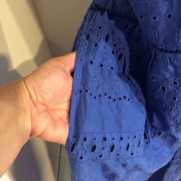 Tommy Hilfiger blue dress Size 18 in cotton with eyelet - Picture 5 of 12